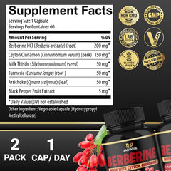 BMVINVOL berberine capsules with cinnamon and turmeric highlight natural wellness