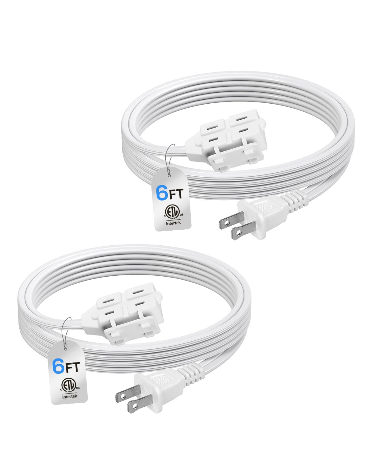 BN-LINK 6ft 3-outlet extension cord powering lamps safely indoors.