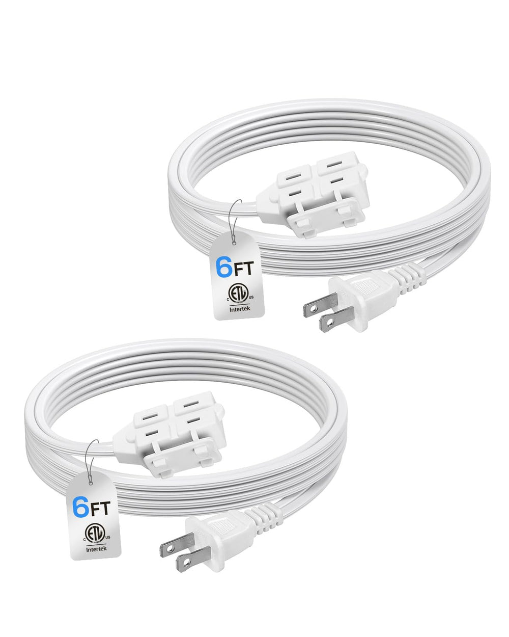 BN-LINK 6ft 3-outlet extension cord powering lamps safely indoors.