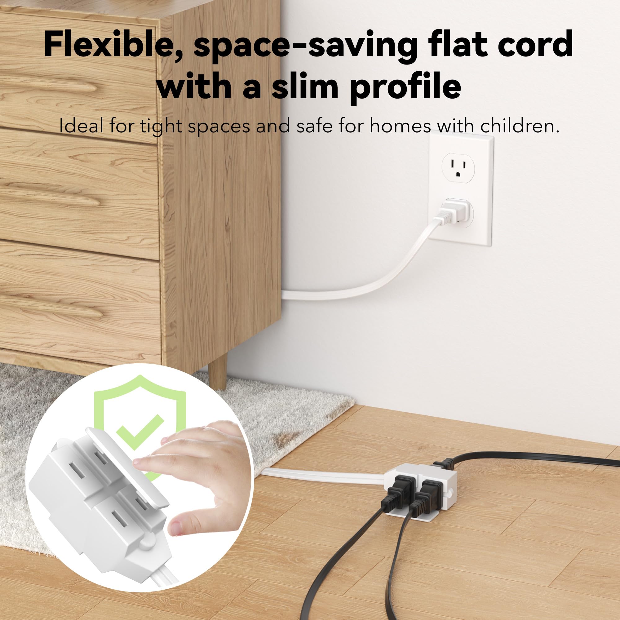 BN-LINK extension cord ideal for lamps, fans, and everyday electronics.