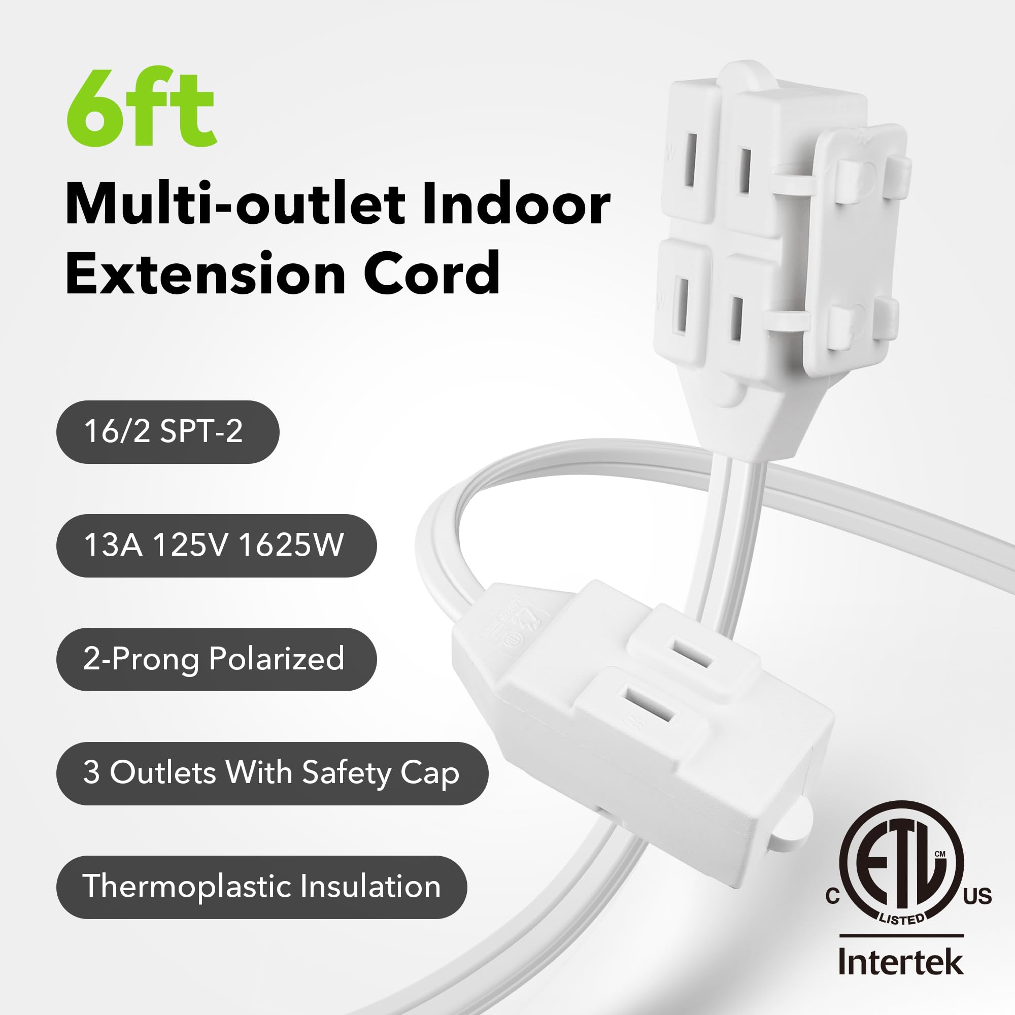 BN-LINK polarized 2-prong plug for standard indoor devices.