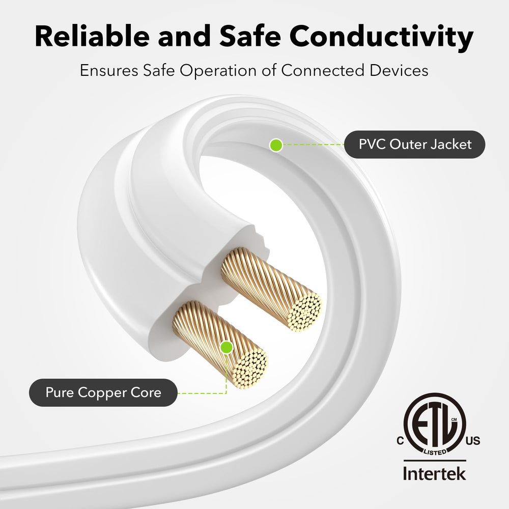 BN-LINK classic white cord blends with home décor for versatile use.