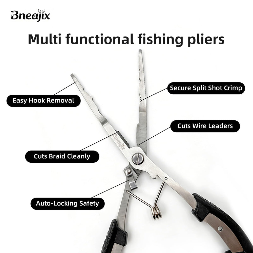 Bneajix professional 8.4-inch pliers long nose closeup shows extended reach.