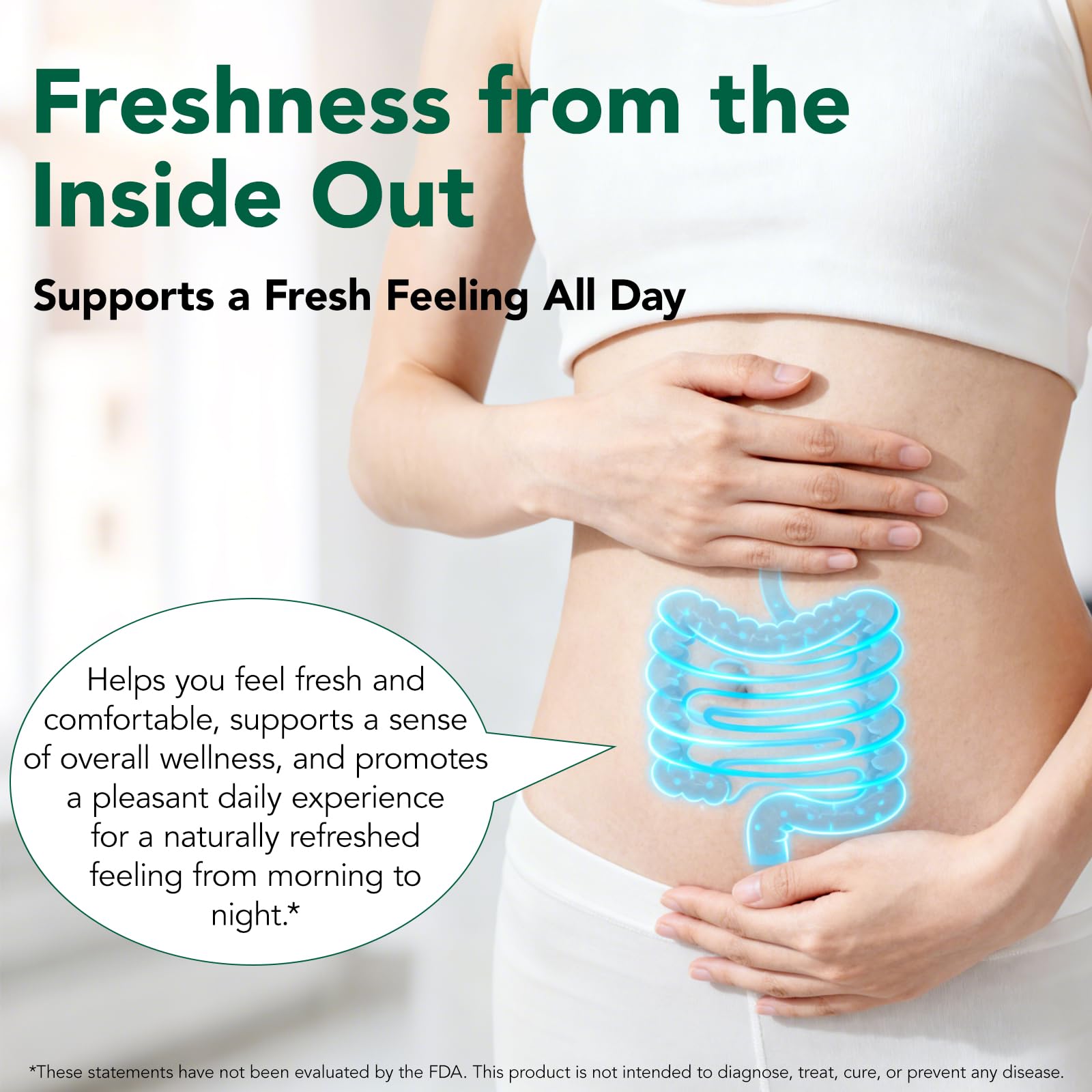 bnHUlMXw Chlorophyll Capsules daily-use guidance depicted with water.