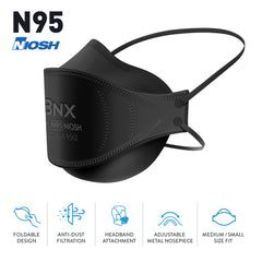 BNX N95 mask made in USA highlights domestic production and quality.