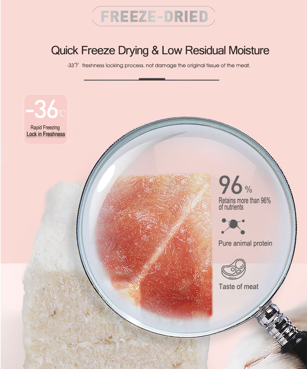 BNYEE high-protein chicken treat close-up shows bite-sized nutrition.