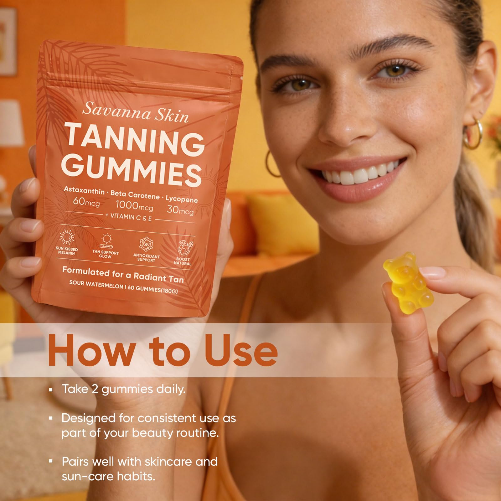 Boaccy Savanna Skin Tanning Gummies vegan and sugar-free option fits wellness-minded routines