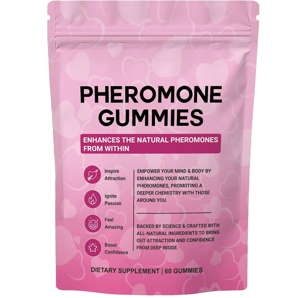 Boasi Pheromone Gummies bottle with strawberry flavor for daily confidence
