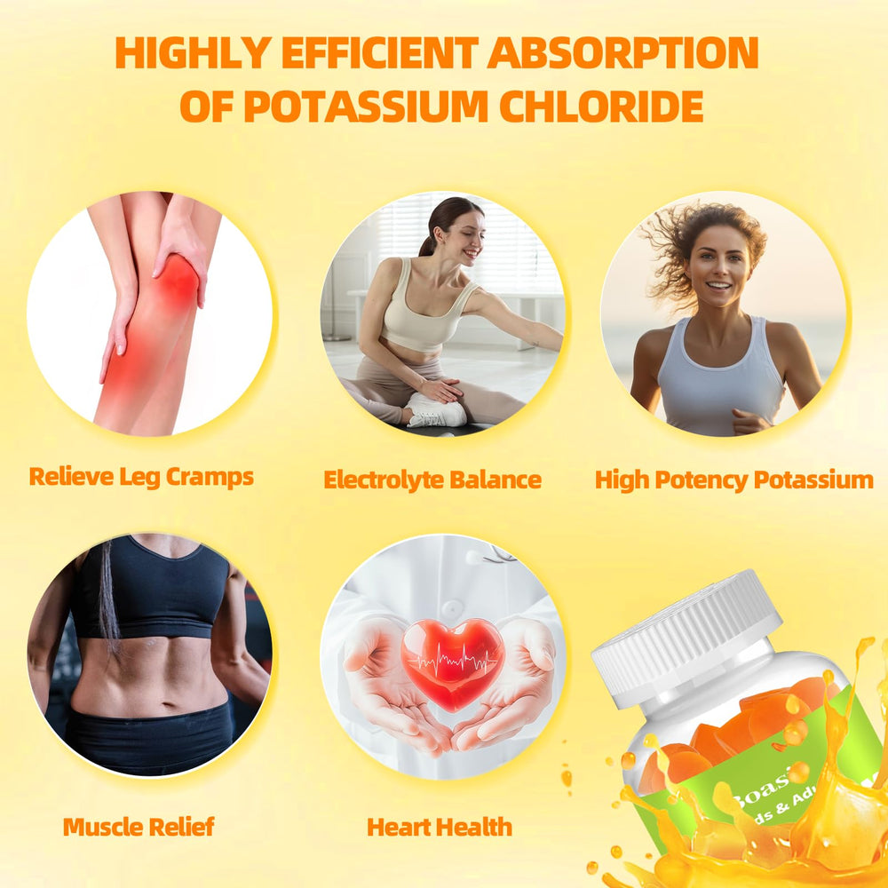 Boasi Potassium Chloride Gummies nutrition label: clearly shows 1200mg per serving.
