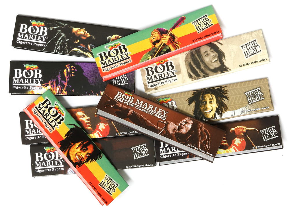 Bob Marley licensed paper pack—officially licensed, high-quality rolling papers.