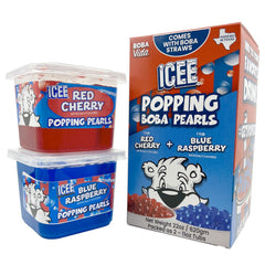 Bobavida ICEE blue raspberry popping boba tubs for drinks and desserts.