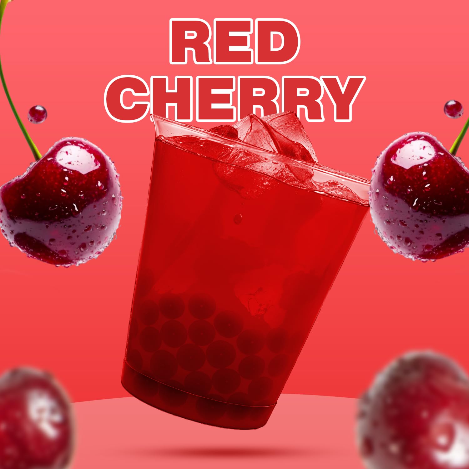 Bobavida ICEE red cherry popping boba tubs to brighten beverages.