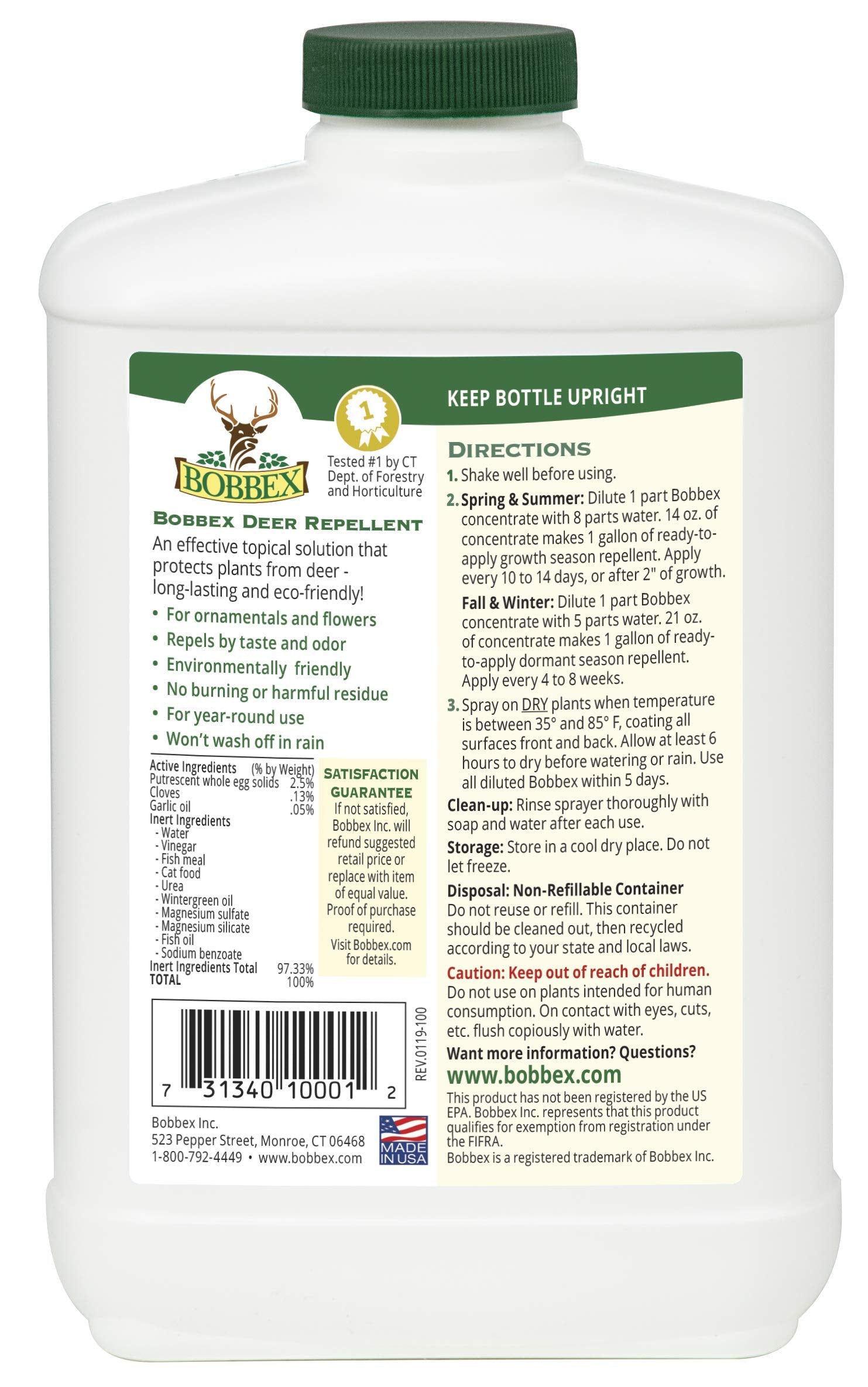 Bobbex E-Z Pump spray on ornamental plants deters wildlife.