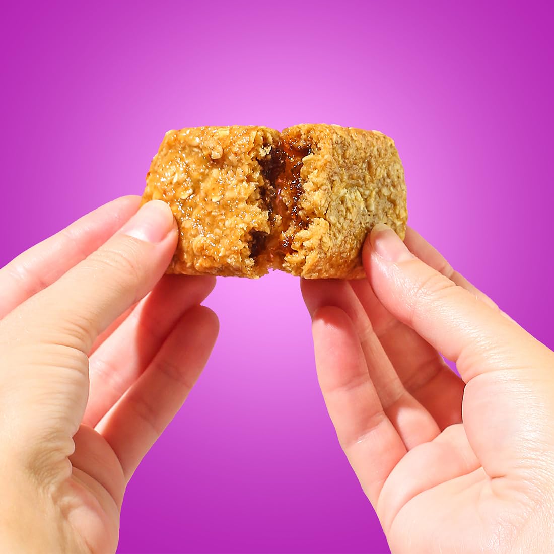 Wholesome oats and fig jam filling visible in a cross-section.