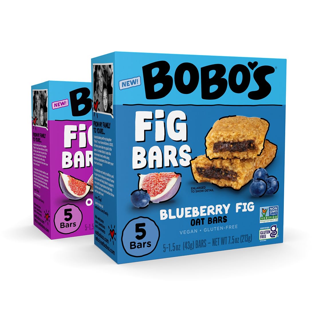 Bobos fig bar variety pack front view, ideal on-the-go snack.