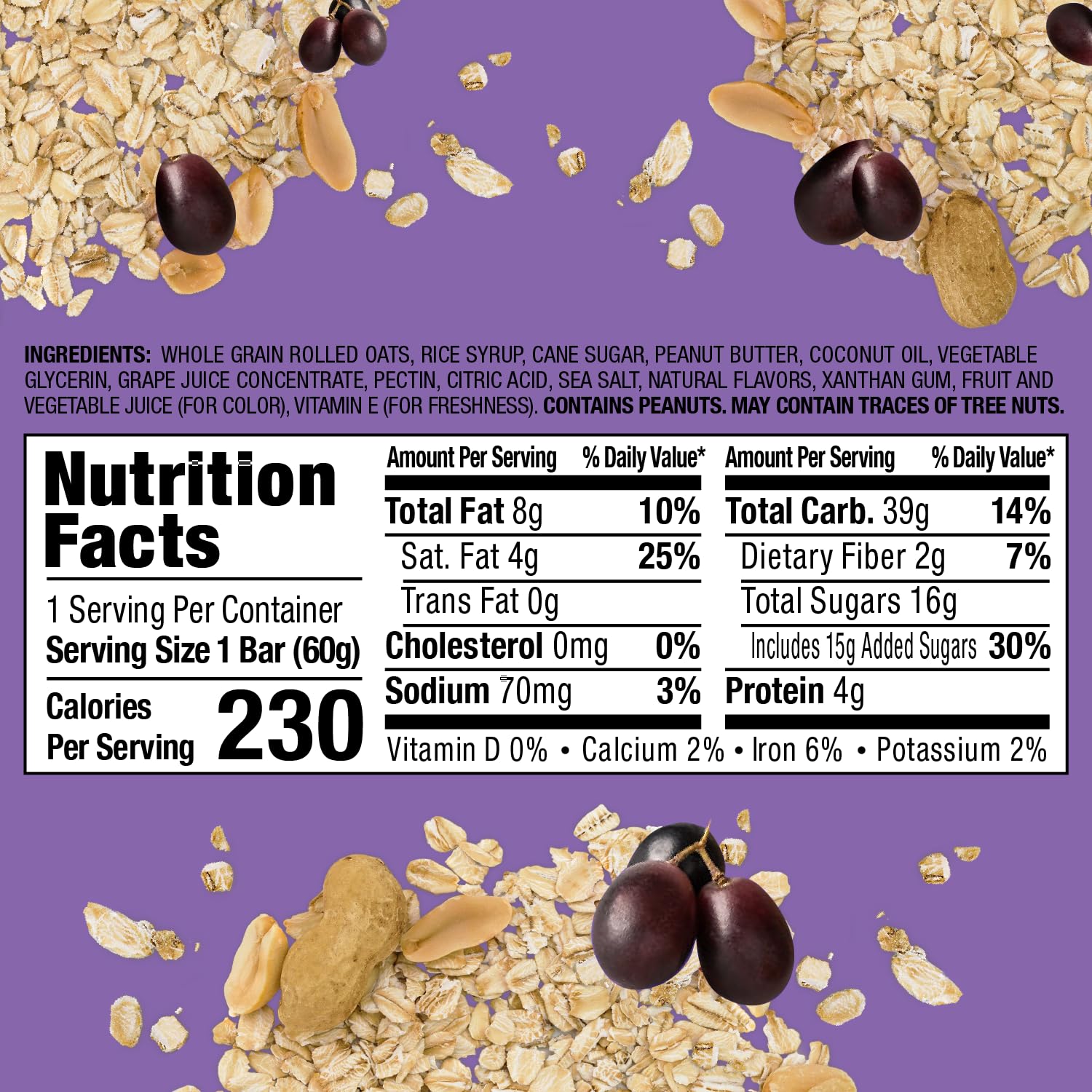 Bobo's Grape soft-chewy bar highlights nostalgic flavor and kid-friendly texture.