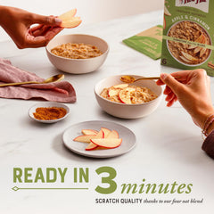 Bob's Red Mill Apple & Cinnamon oats served in a creamy bowl