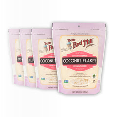 Bob’s Red Mill Coconut Flakes pack of four, ideal for baking and garnishes.