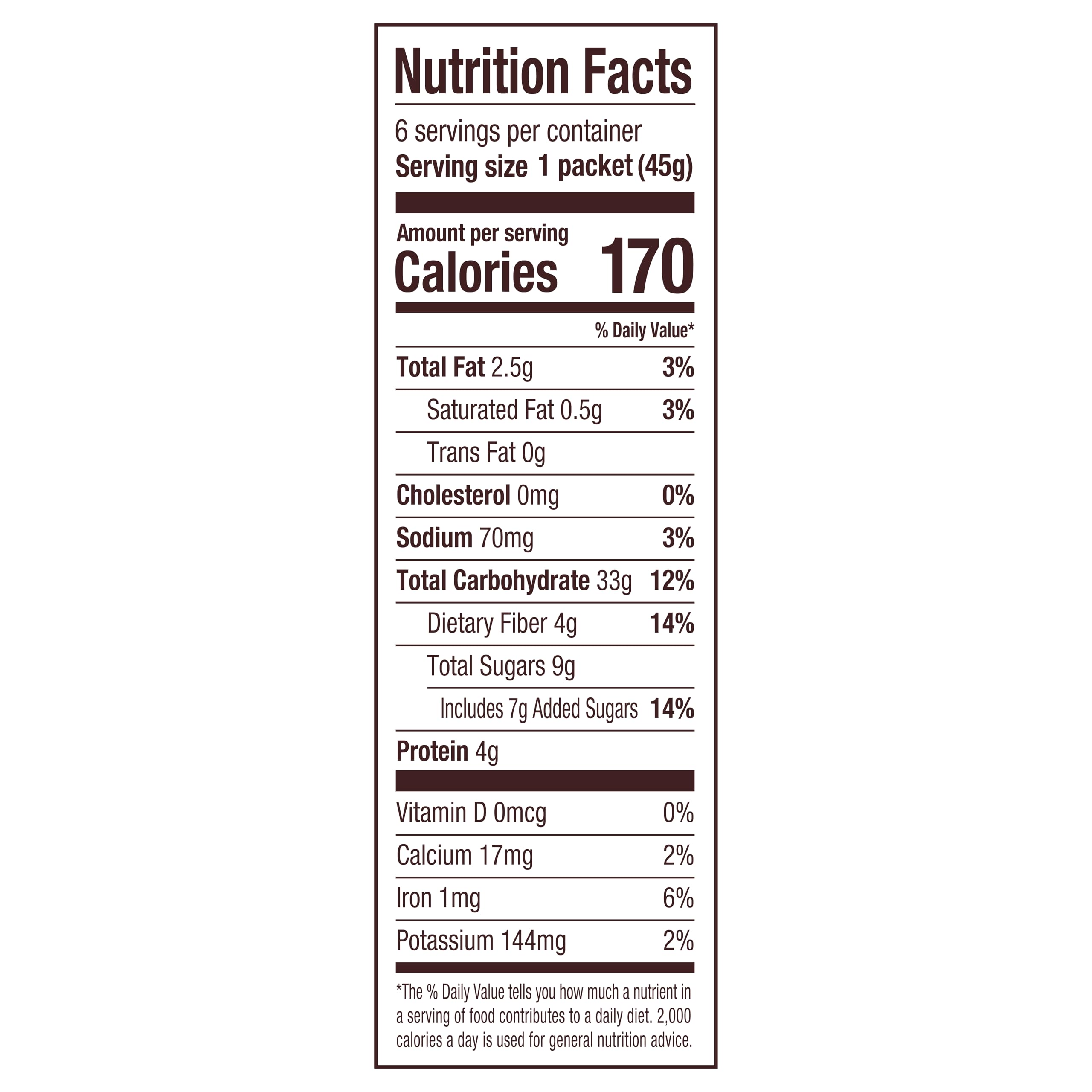 Fiber-rich breakfast option from Bob's Red Mill oatmeal