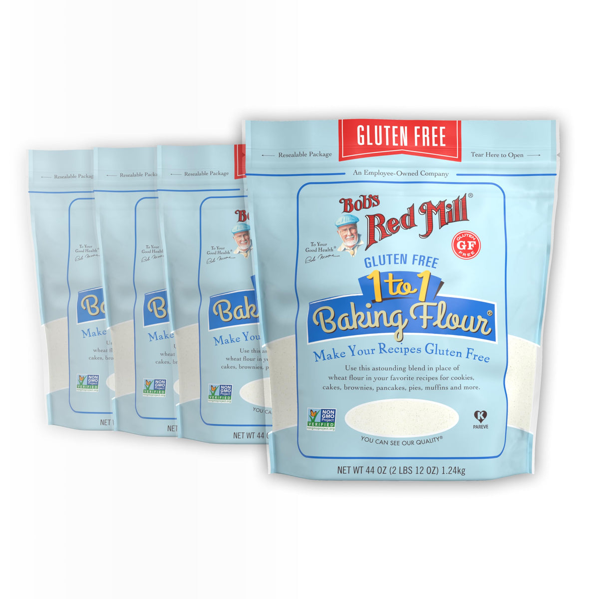 Bob's Red Mill gluten free 1-to-1 flour bag for easy one-to-one substitutions in recipes