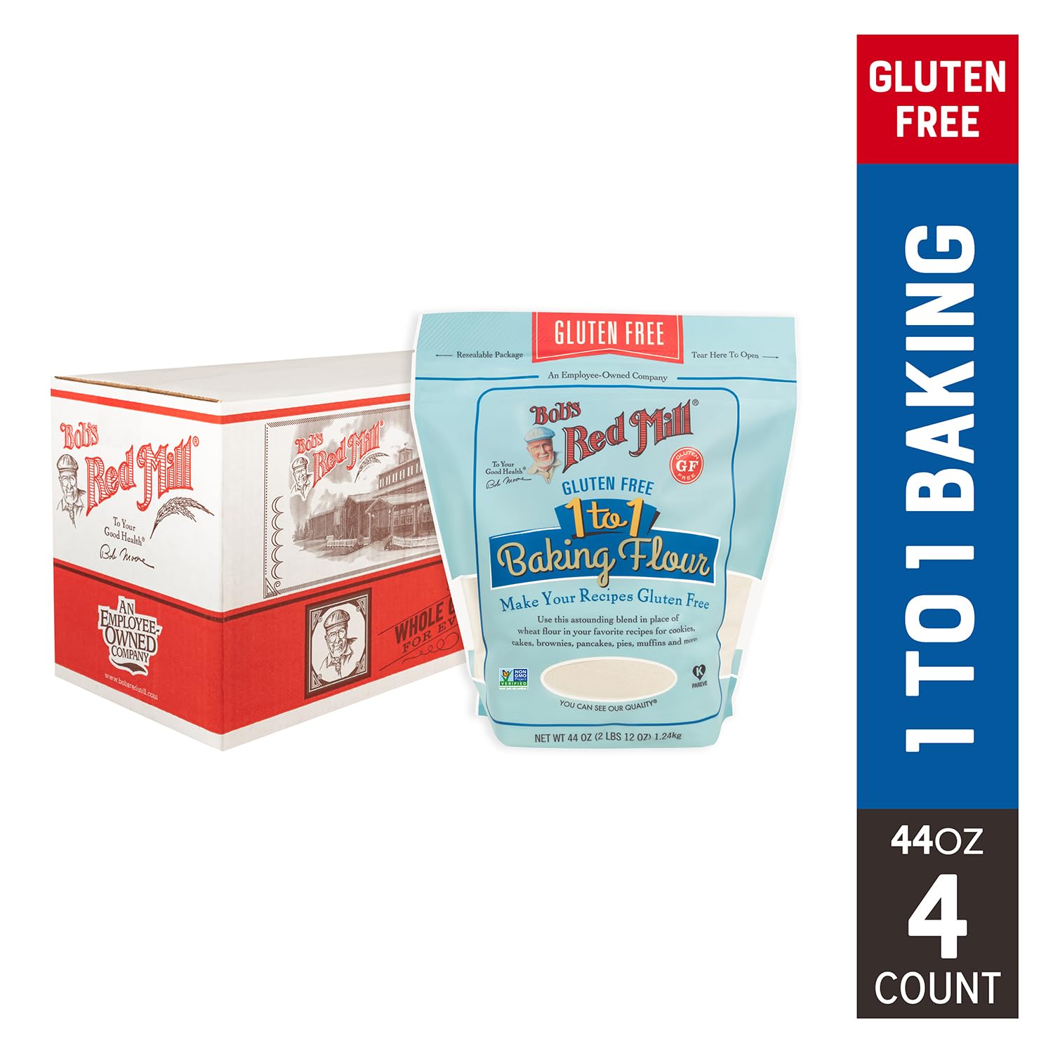Pancakes made with Bob's Red Mill gluten free 1-to-1 flour for fluffy texture