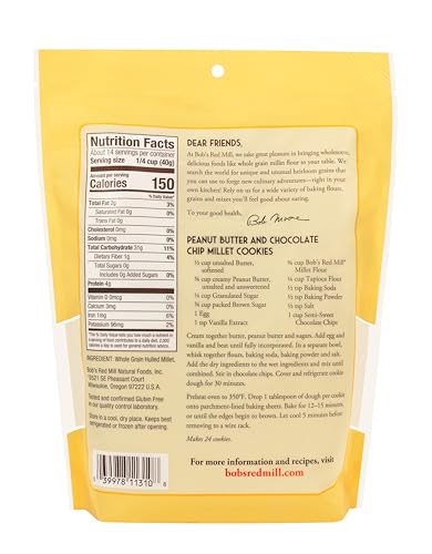 Bob's Red Mill millet flour being poured into a bowl for gluten-free recipes