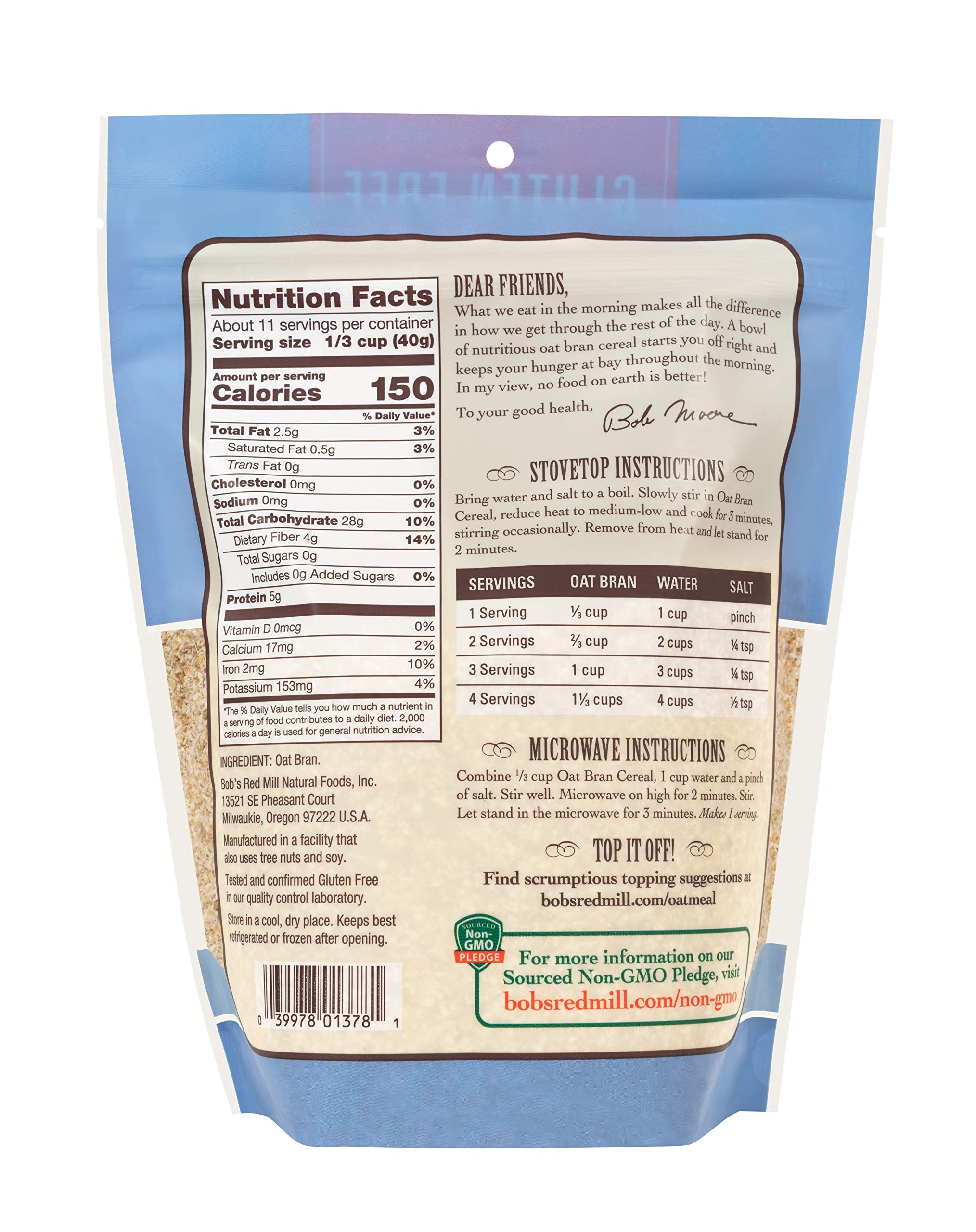 Bob's Red Mill gluten free oat bran muffins batter for fiber-rich baking