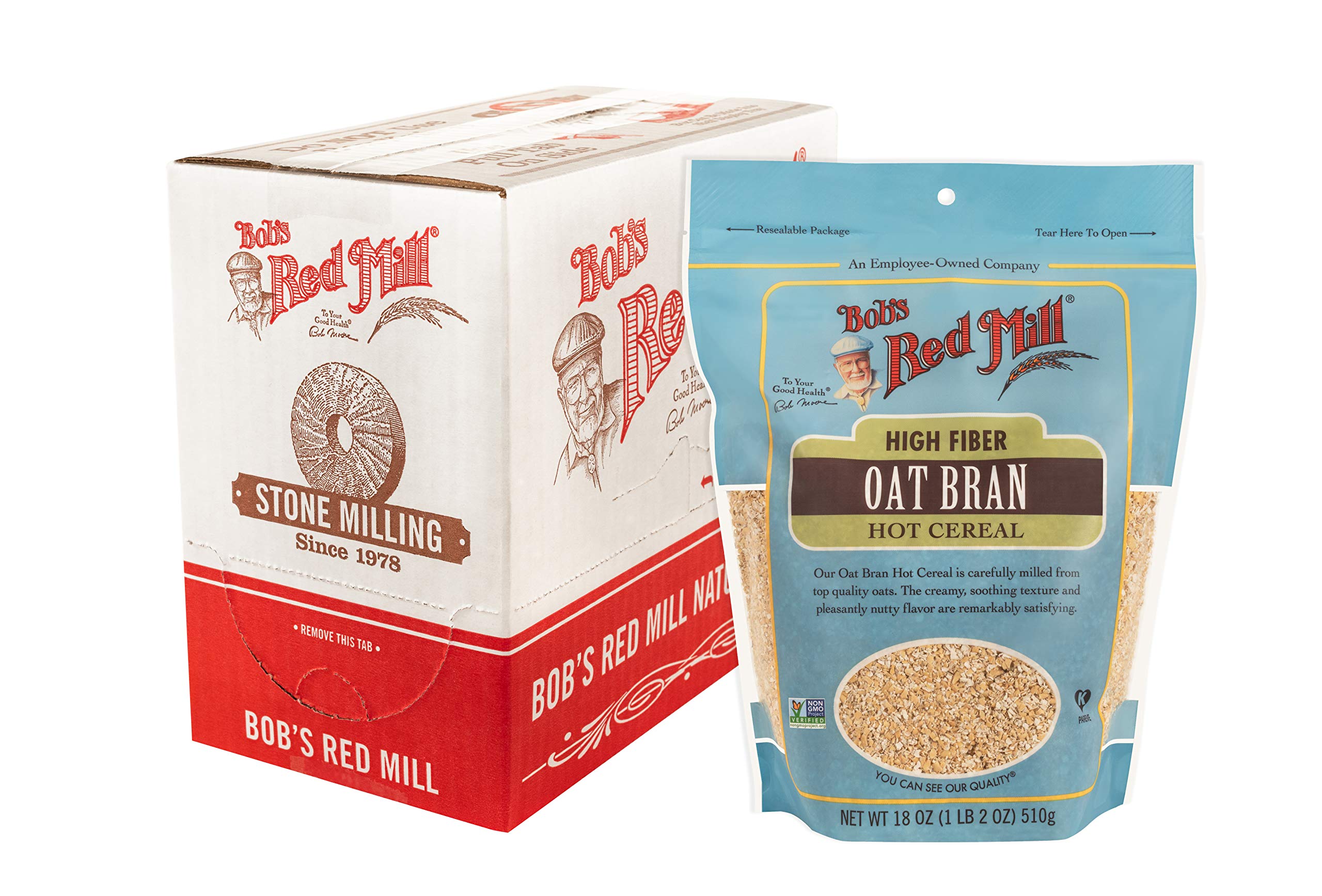Bob's Red Mill Oat Bran hot cereal cup shows creamy texture ideal for a hearty breakfast