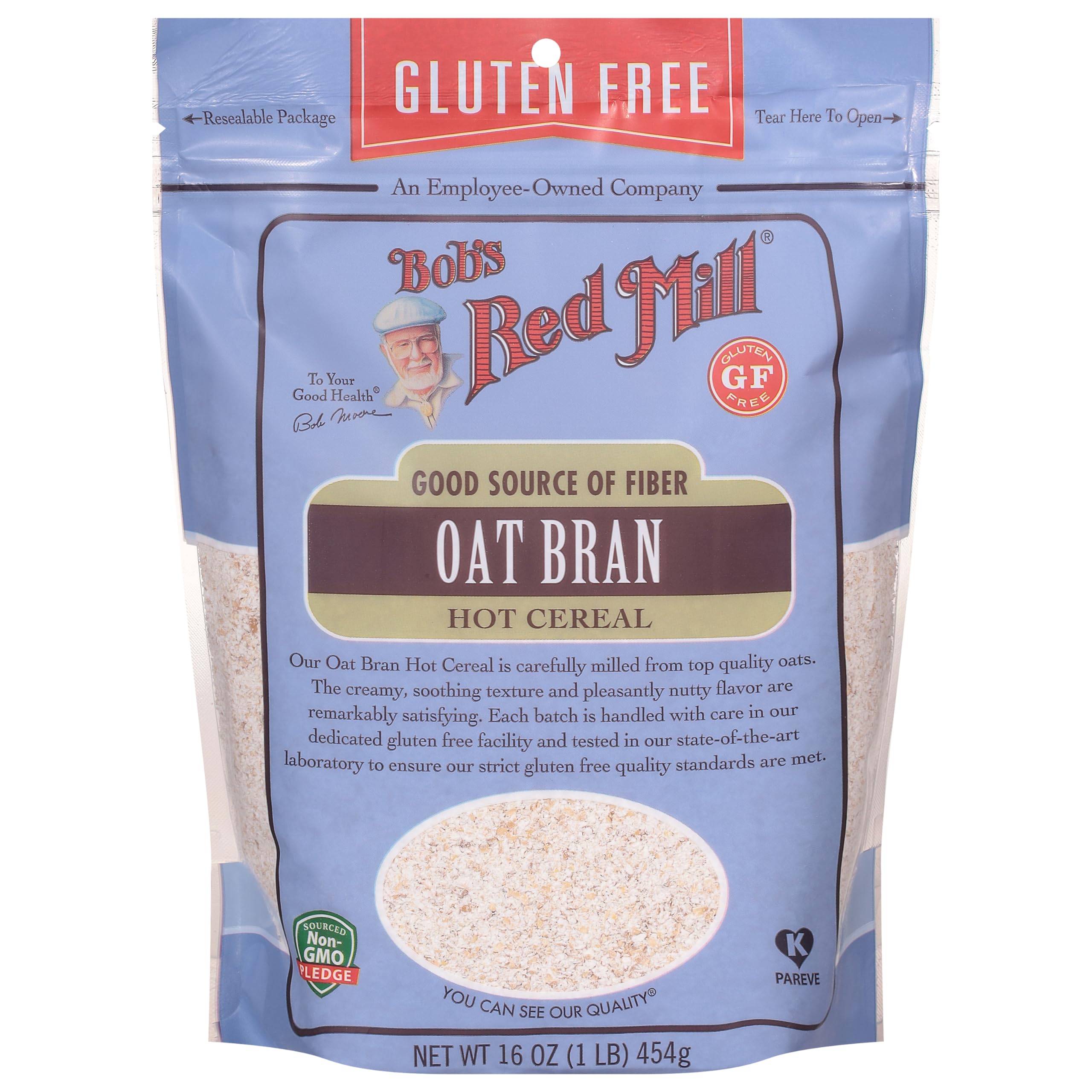 Bob's Red Mill oat bran smoothie with berries for extra fiber