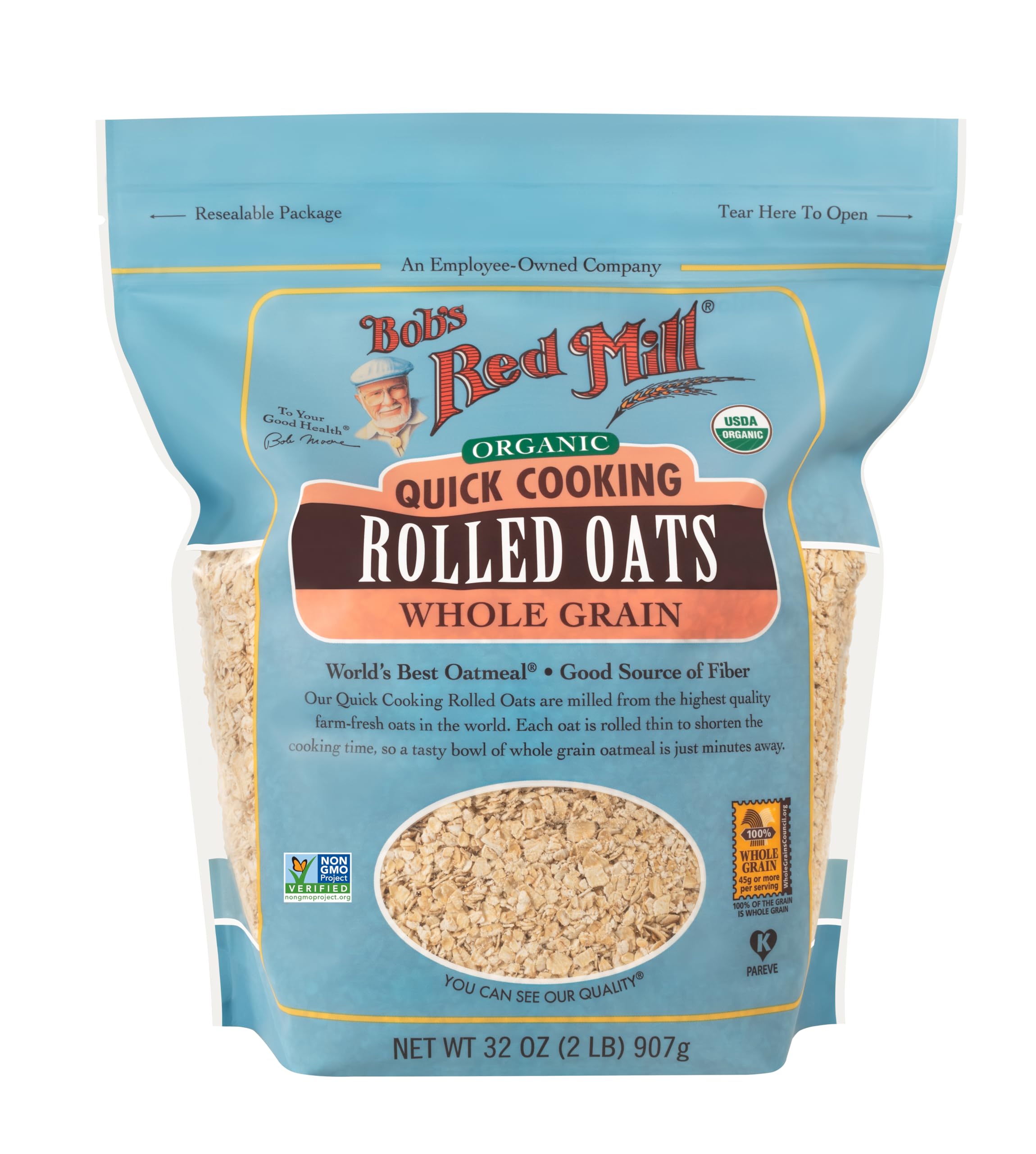 Bob's Red Mill oats added to bread dough for wholesome texture.