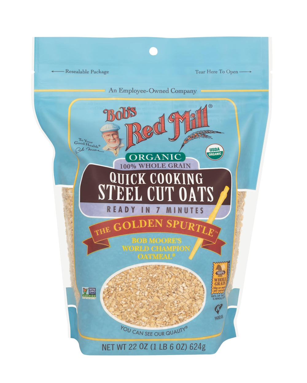 Bob's Red Mill oats with measuring cup demonstrates precise portioning