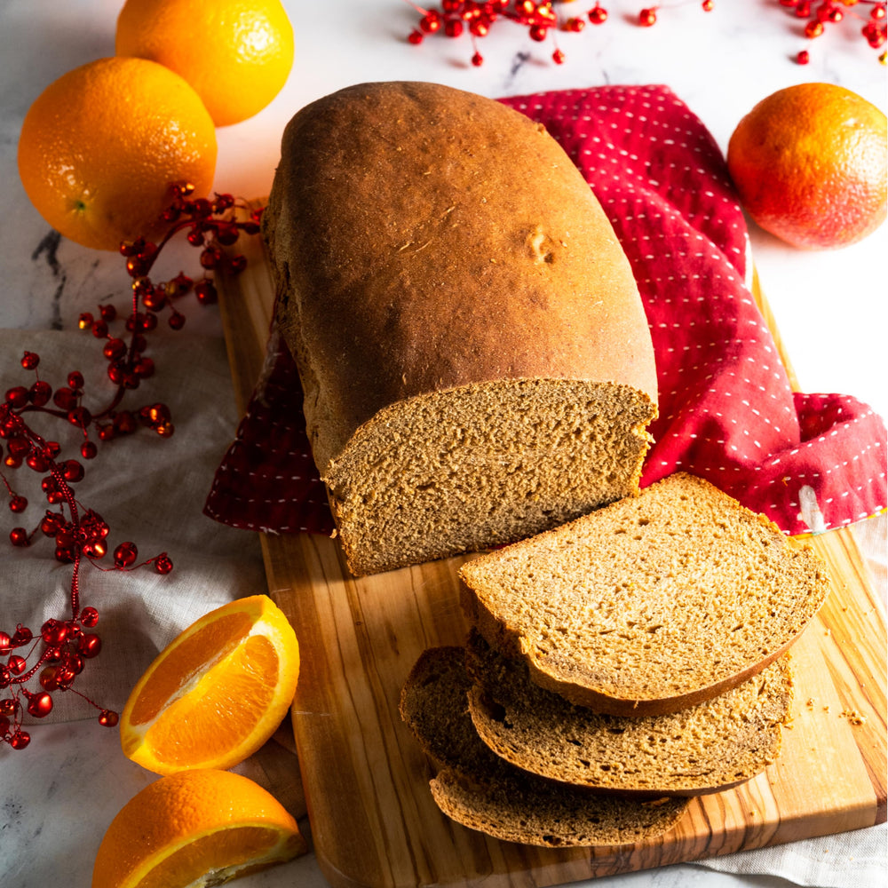 Pancake batter incorporating organic dark rye flour for hearty breakfast
