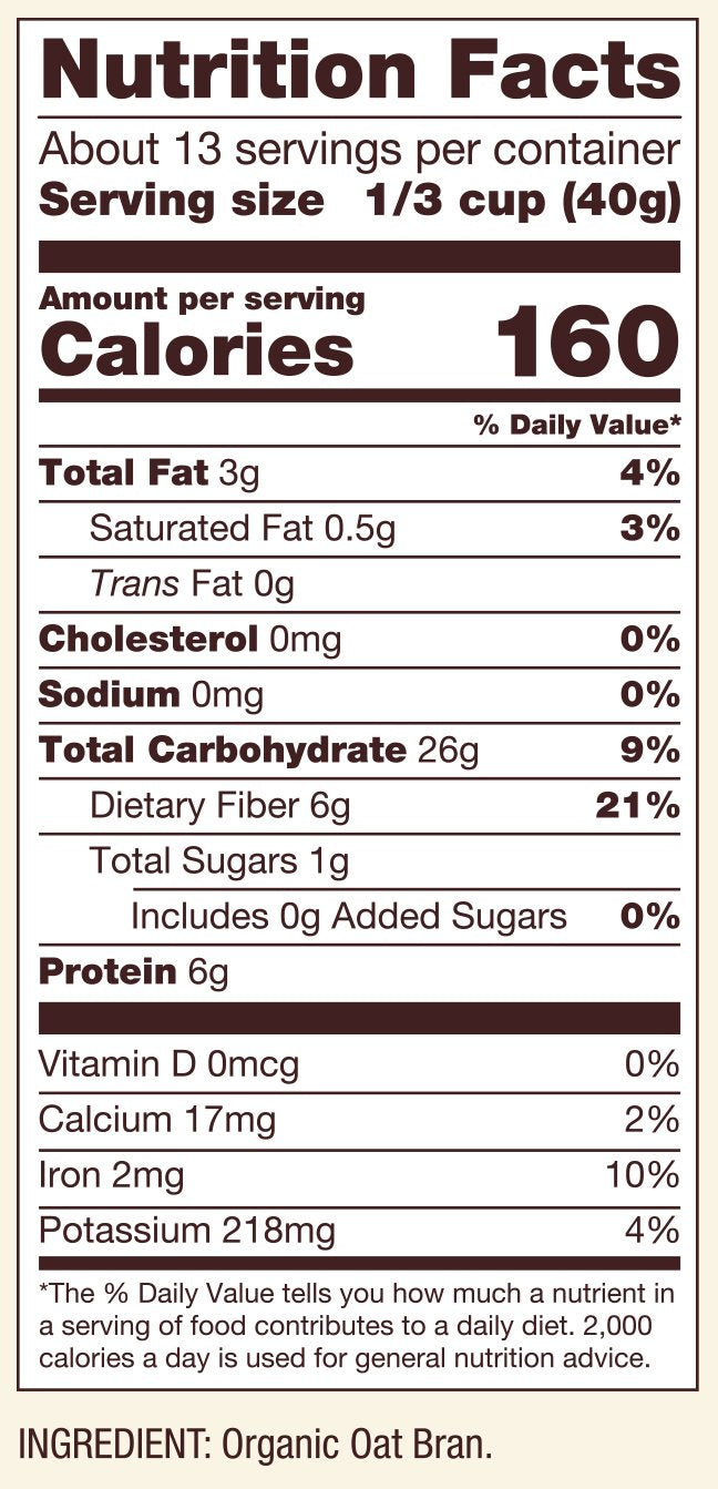 Bob's Red Mill Organic Oat Bran packaging front shows Non-GMO and Kosher labeling.