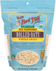 Bob's Red Mill Organic Oats Rolled Regular bag front with USDA Organic label for organic breakfasts