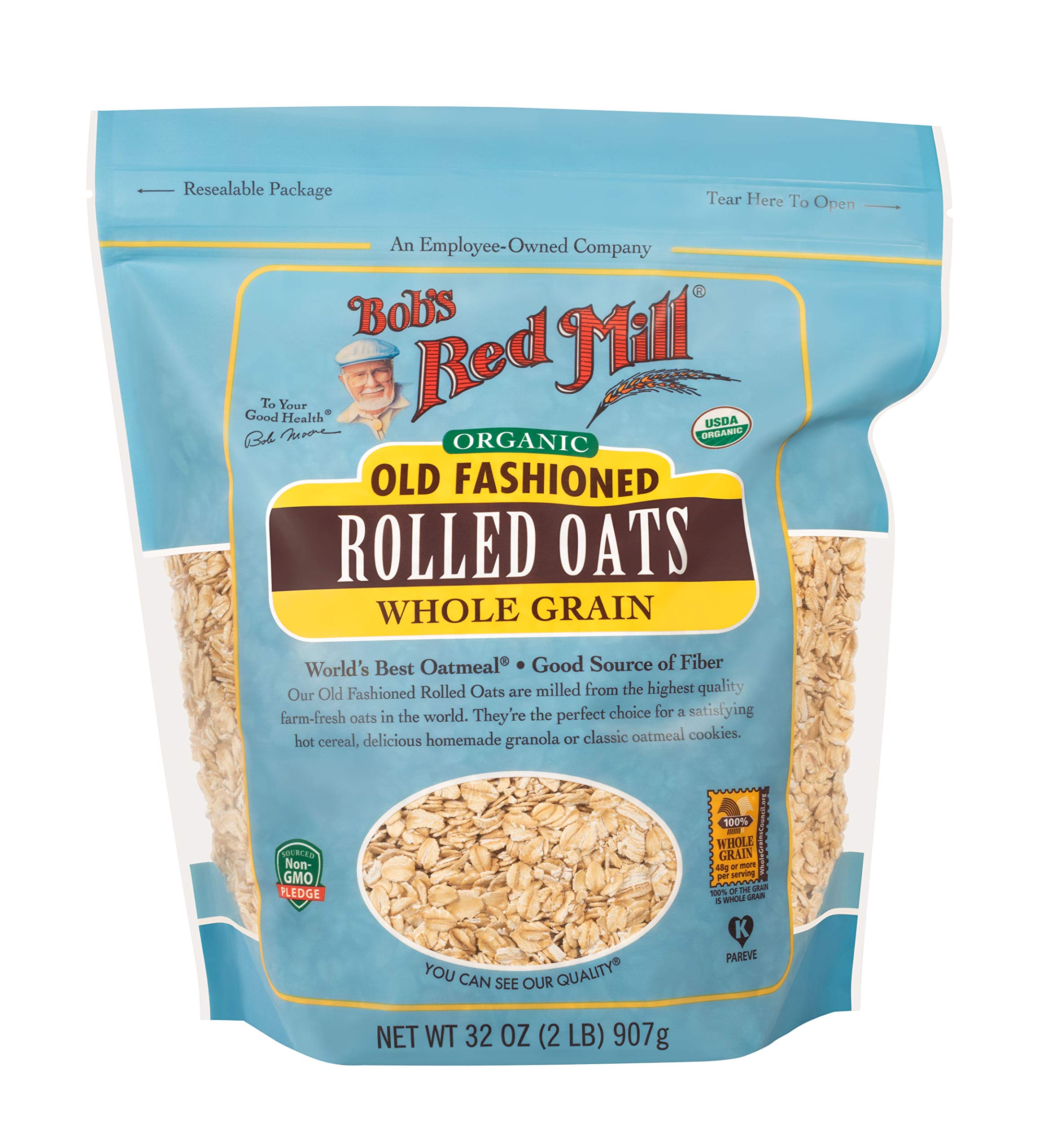 Bob's Red Mill oats in a ready bowl, classic breakfast with wholesome whole grains.