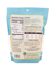 Bob's Red Mill Organic Quick Cooking Rolled Oats label highlights organic and Non-GMO quality.