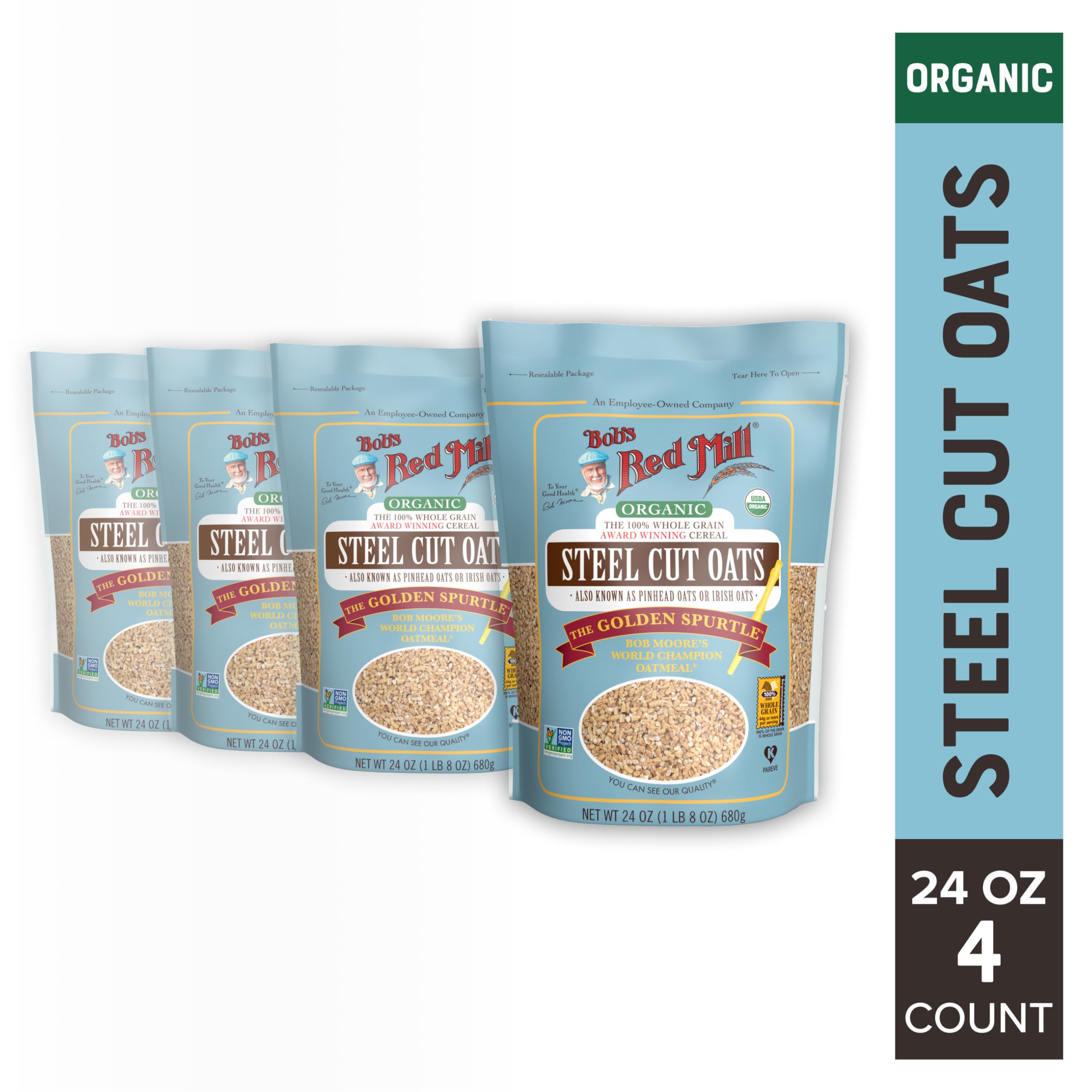 Bob's Red Mill Organic Oats raw close-up highlighting texture