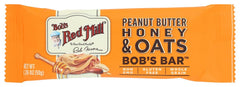 Bob's Red Mill peanut butter honey oats bar, front view, ideal for on-the-go snacking.