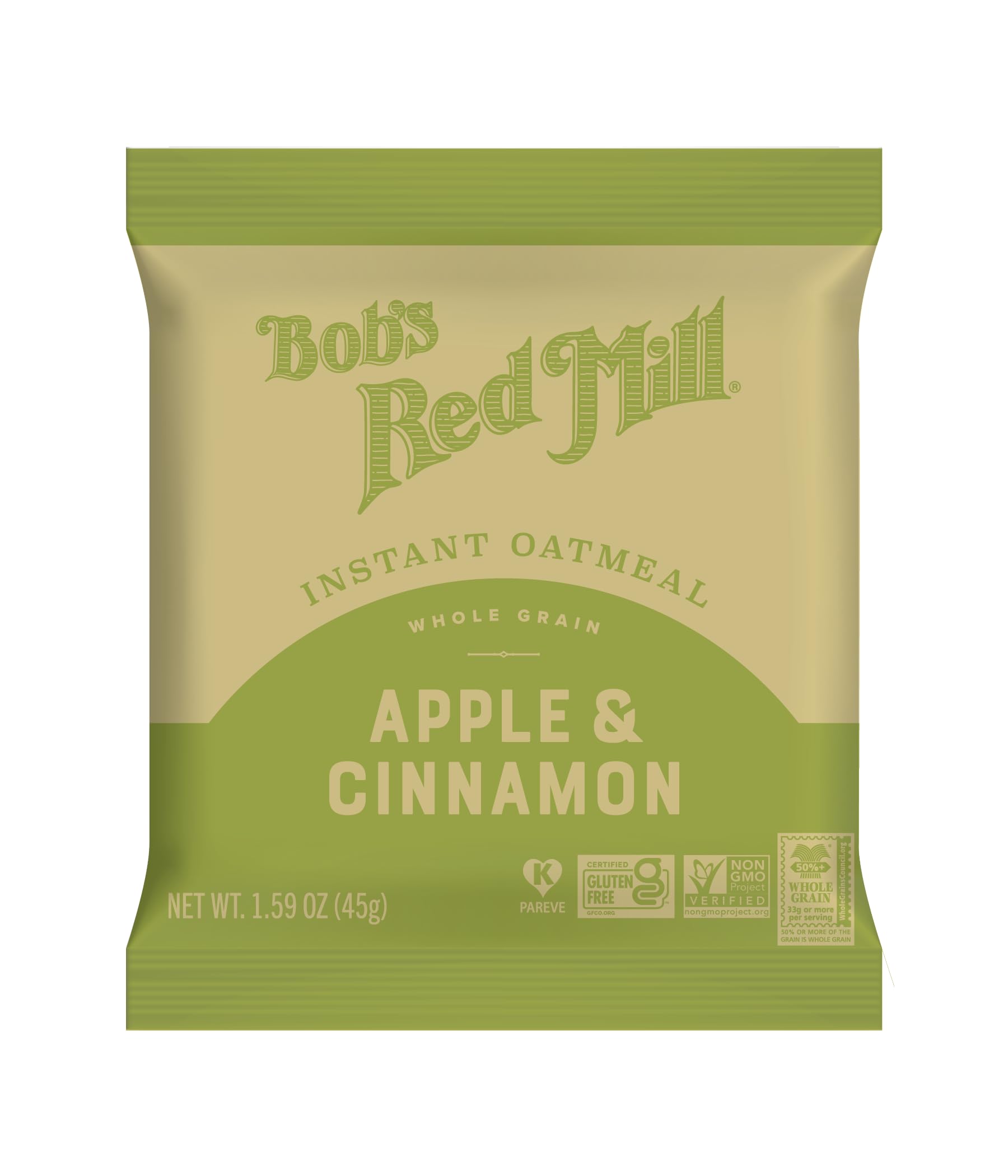 Bob's Red Mill Apple & Cinnamon oats ready in about three minutes