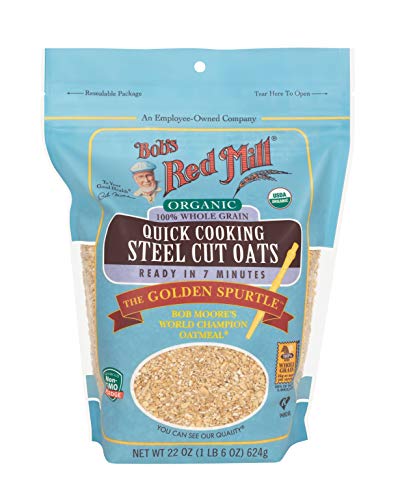 Bob's Red Mill steel cut oats in a bowl make a hearty porridge
