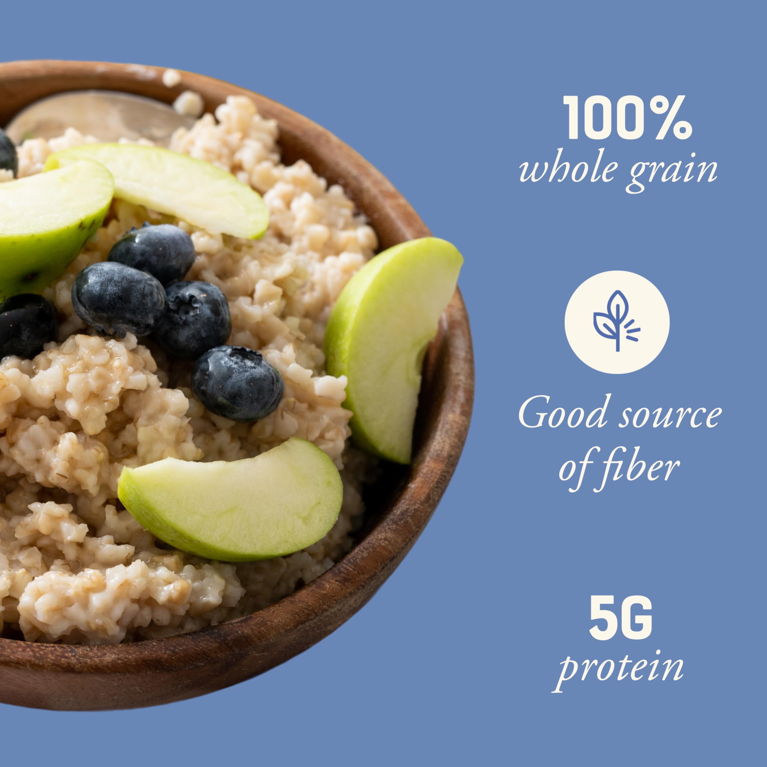 Bob's Red Mill steel cut oats porridge with fruit, wholesome start.