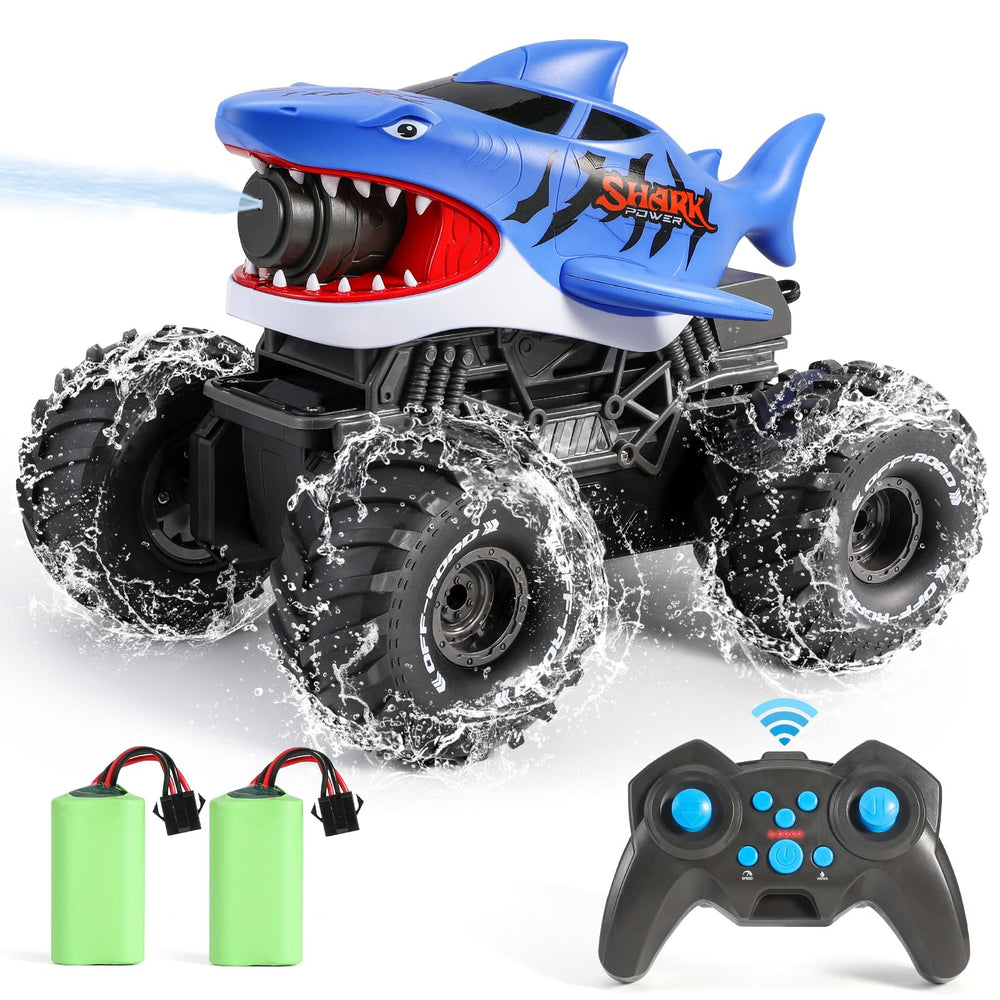 BOBXIN Amphibious RC Shark Monster Truck for versatile land and water play.