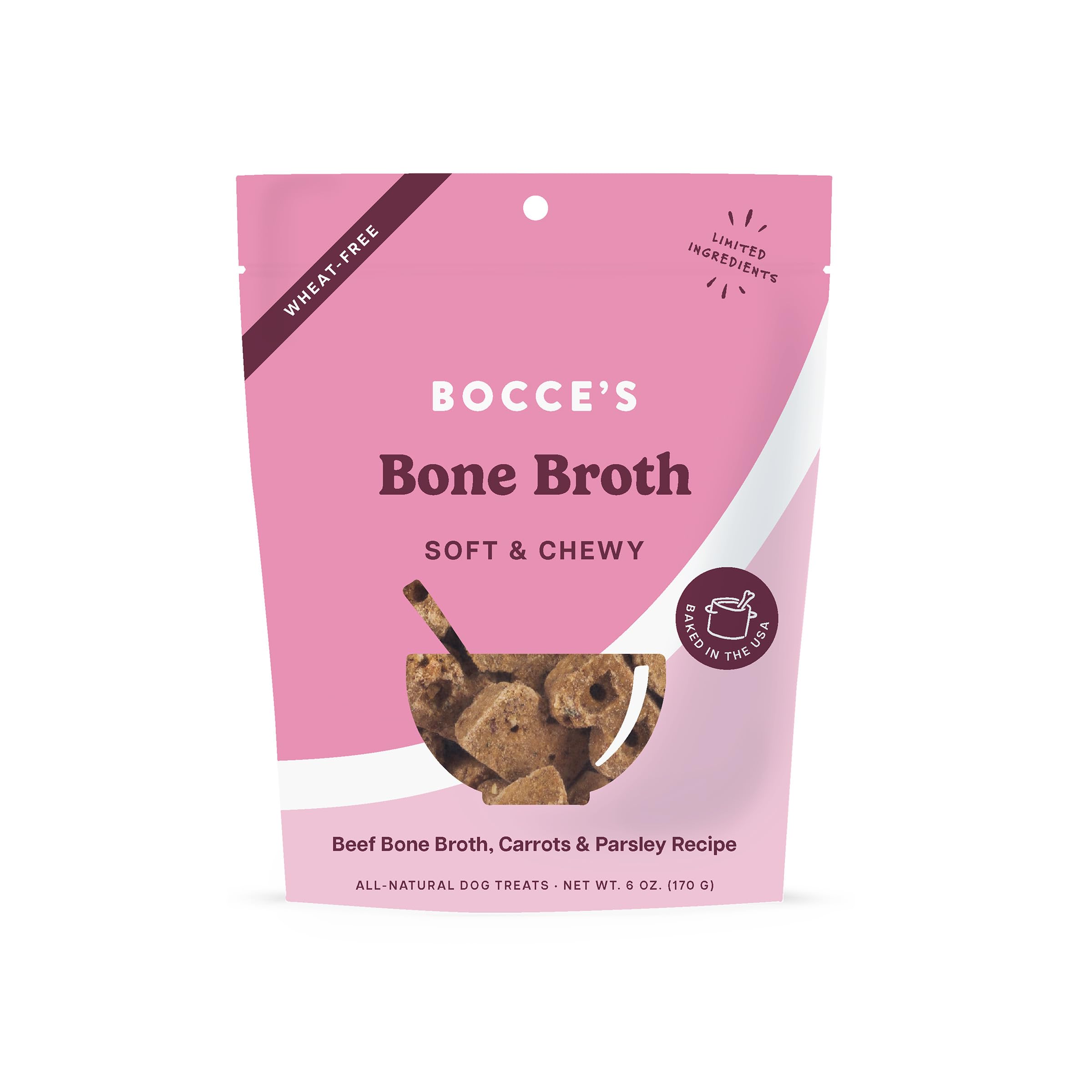 Bocce's Bakery soft-chewy wellness treats, easy chew for dogs of all ages.