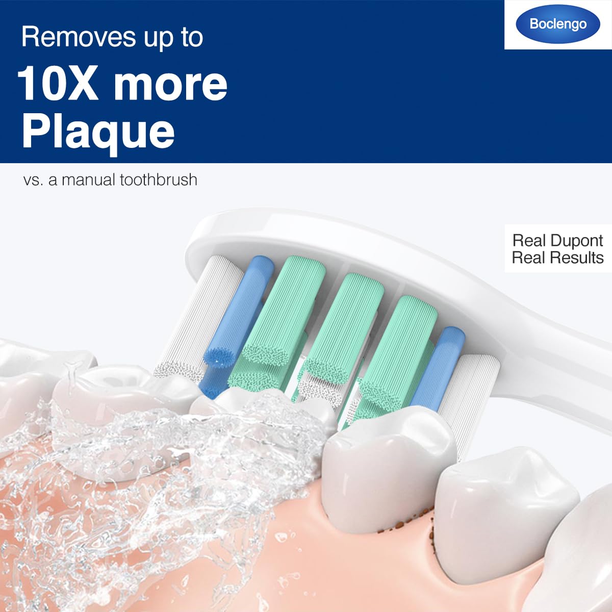 Internal anti-slip system keeps the brush head stable during use.