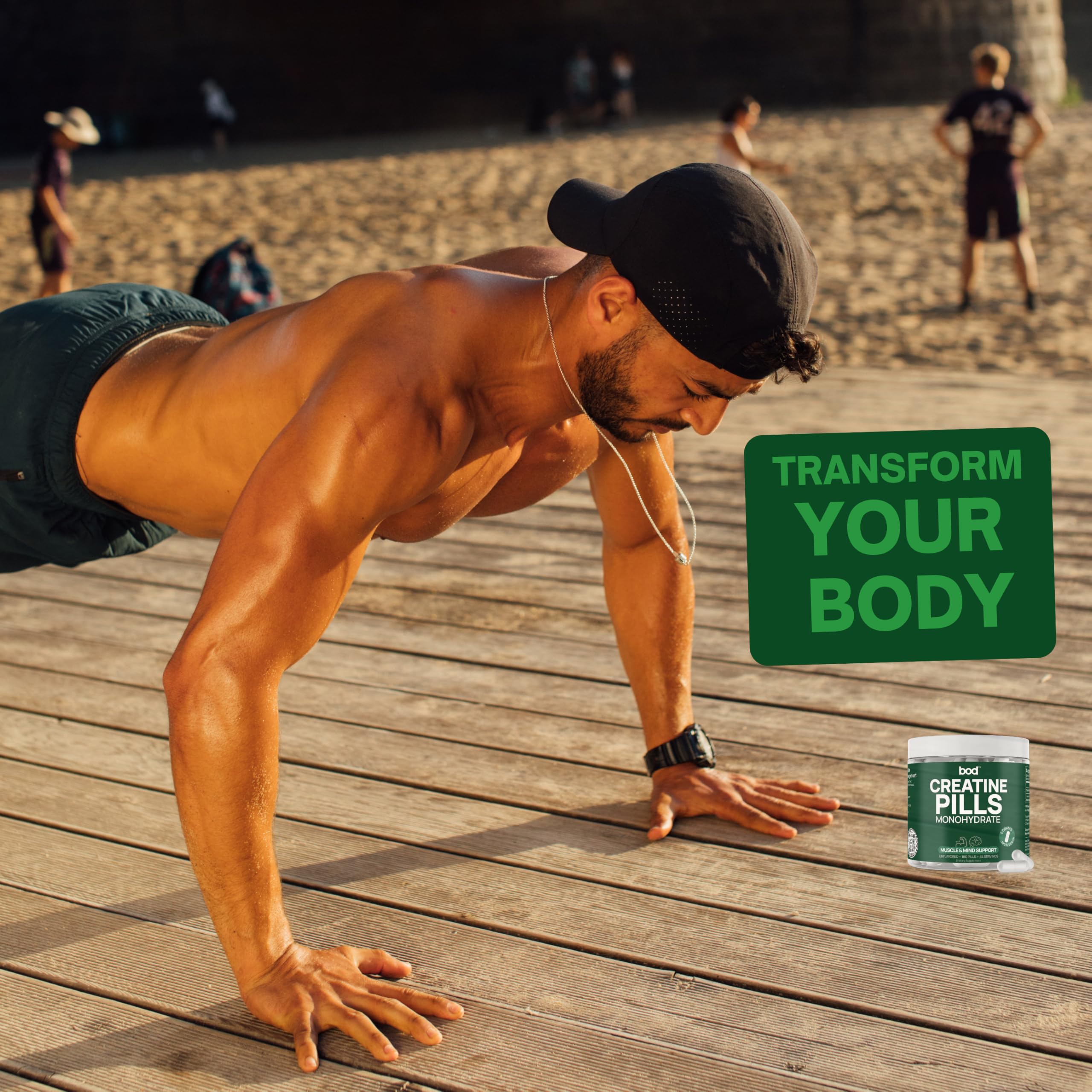 Travel-friendly Bod Creatine Monohydrate capsules for busy schedules