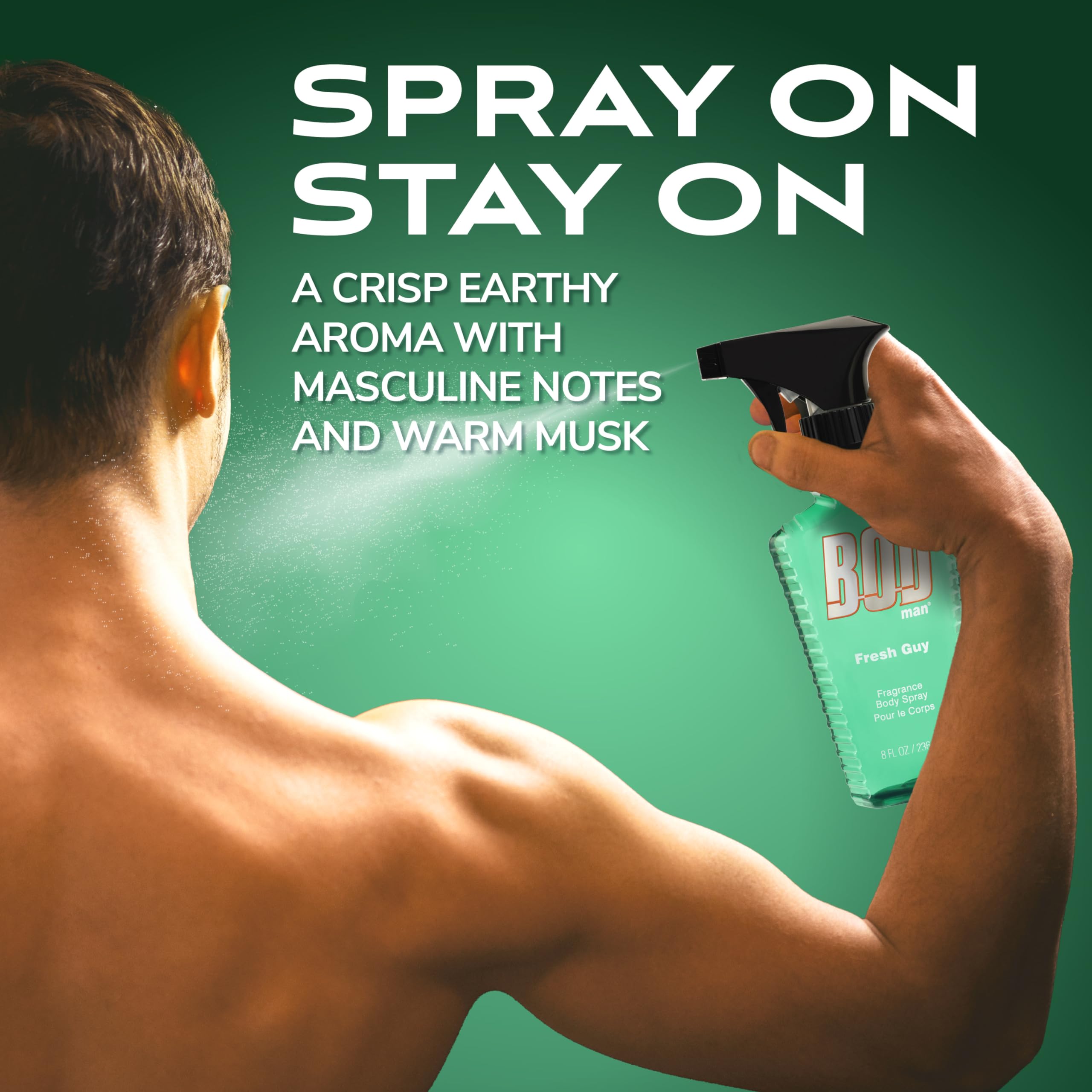 BOD man Fresh Guy spray action demonstrates quick, controlled use.