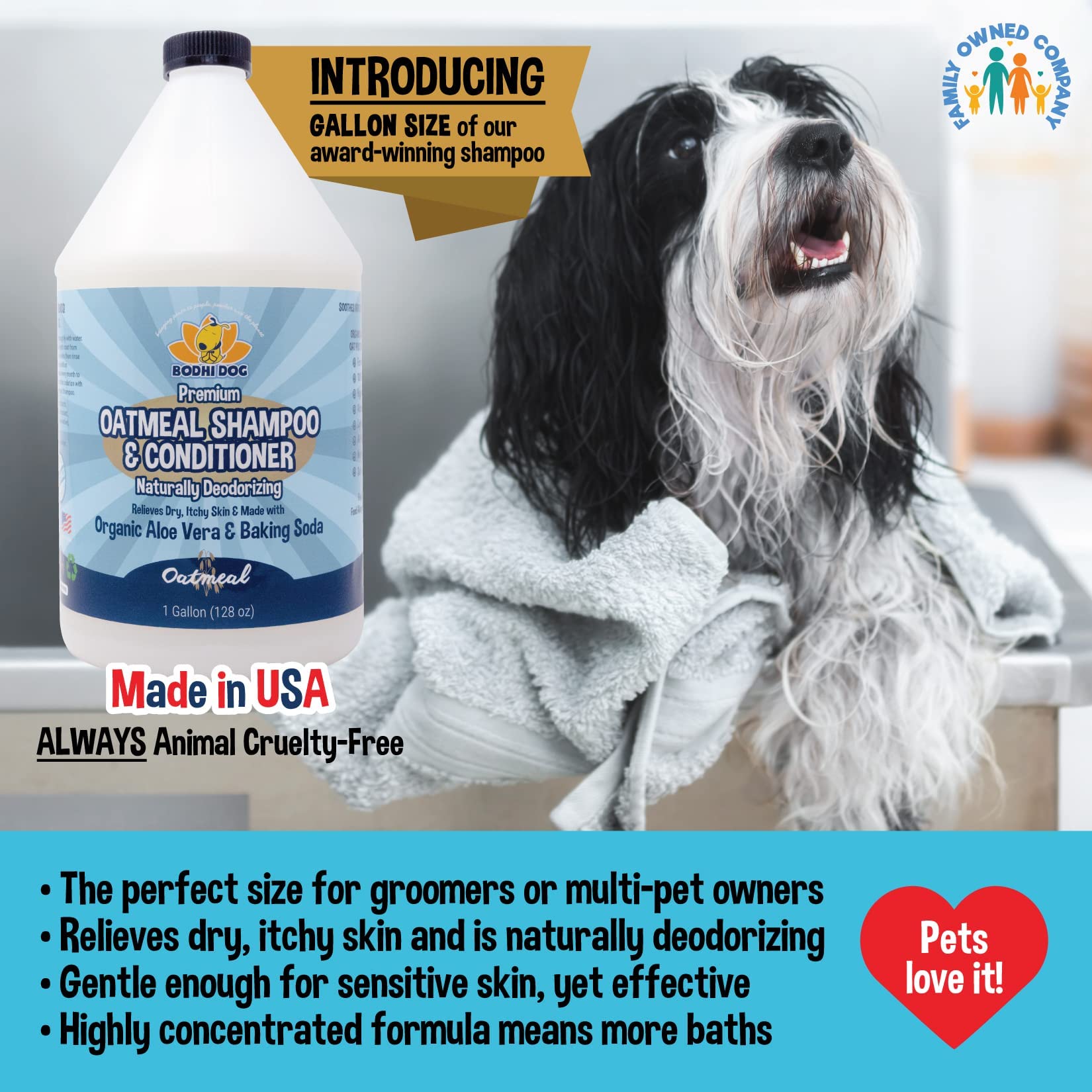 Bodhi Dog Organic Oatmeal Conditioner bottle for detangling and soft fur
