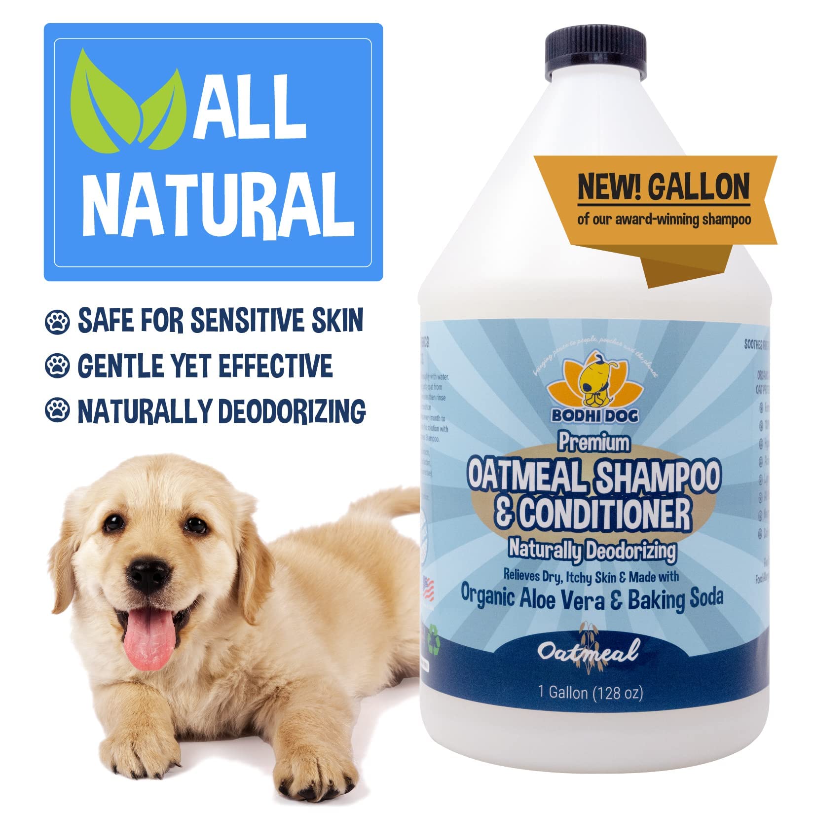 Bodhi Dog Organic Oatmeal ingredients chart highlights soothing botanicals