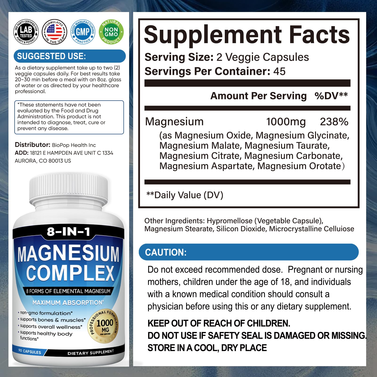 BODUNMSCA Magnesium Complex night-time relaxation demonstrates pre-bed use