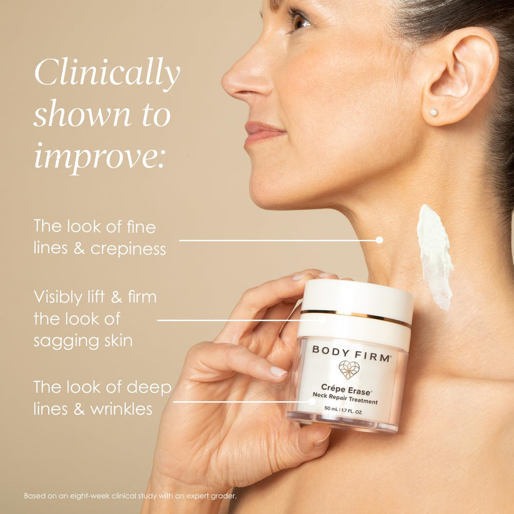 Body Firm neck cream with encapsulated retinol and peptides for refinement.